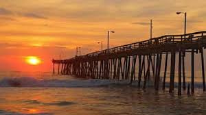 Outer Banks beach pier scene